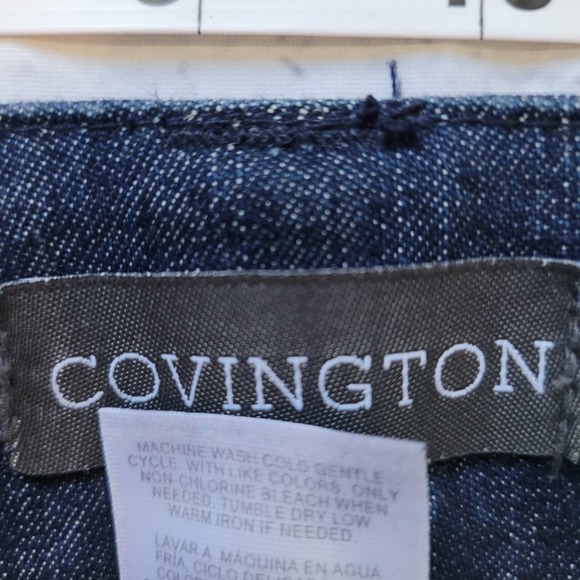 Covington Size 14 Dark Wash Denim Trousers Pockets Casual Straight Leg Classic - Picture 8 of 8